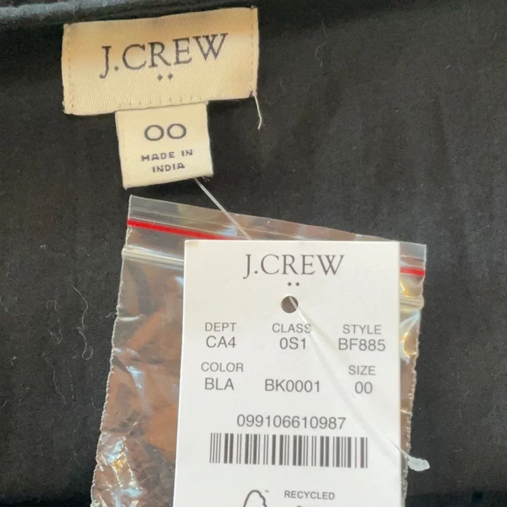 NWT J.CREW black short-sleeved dress with pockets and v neck - Picture 11 of 14